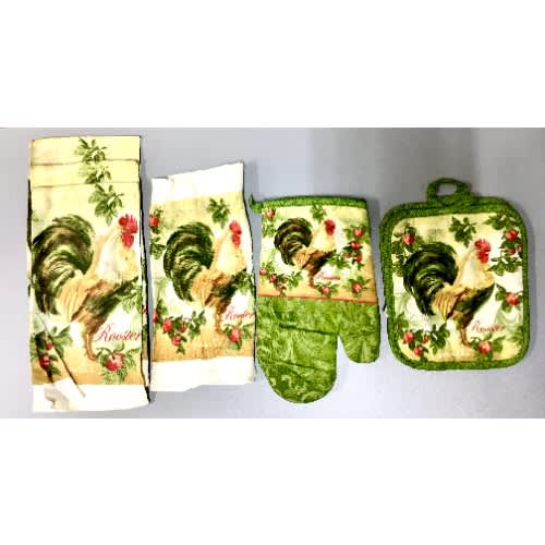 Mainstays Kitchen Cotton Set with Towels, Oven Mitt & Pot Holders – 7-Piece Wine Bistro Design. Home Office Garden | HOG-HomeOfficeGarden | online marketplace