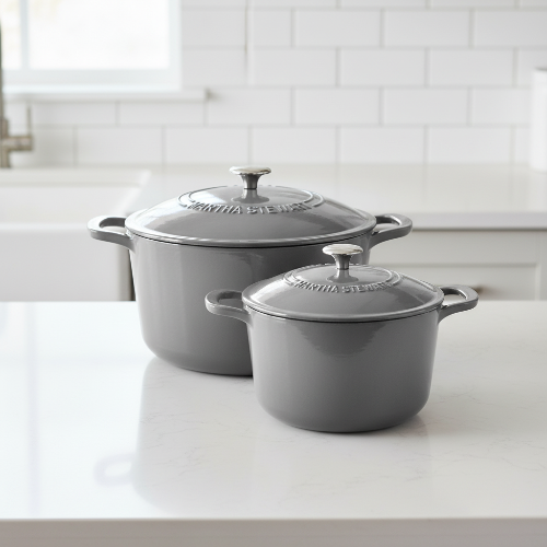 Martha Stewart Enamel On Cast Iron Dutch Ovens - Grey - 4-Quart And 7-Quart @HOG - Home, Office, Garden, Online Marketplace