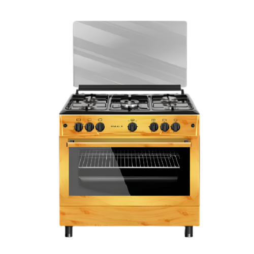 Maxi 90x60cm 5 Gas Burner Gas Cooker - Wood @HOG - Home, Office, Garden, Online Marketplace