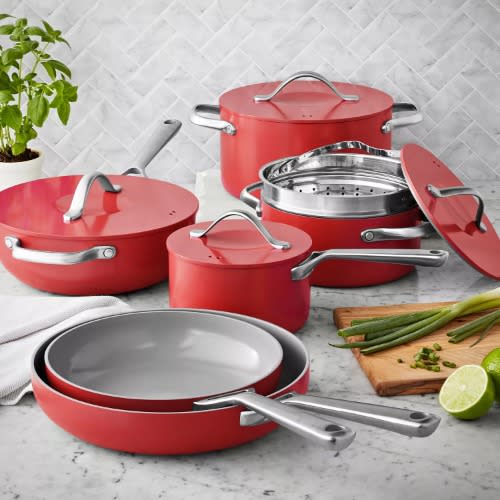 Member's Mark Modern Ceramic Cookware Set - 11-piece - Red @ HOG