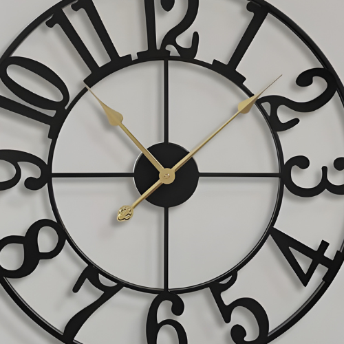 Minimalist Black Wall Clock with Gold Hands @HOG - Home, Office, Online Marketplace
