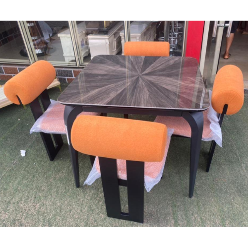 Modern 4-Seater Dining Table Set with Upholstered Chairs @HOG - Home, Office, Garden, Online Marketplace