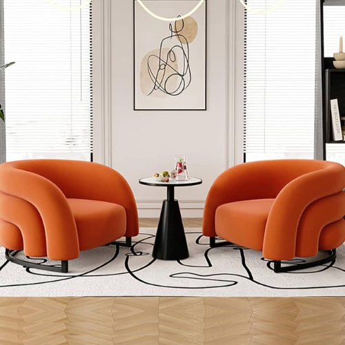 Modern Curved Lounge Chairs with Round Table Set @HOG - Home, Office, Garden, Online Marketplace