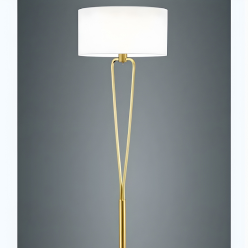 Modern Gold Floor Lamp with White Fabric Shade @HOG - Home, Office, Online Marketplace