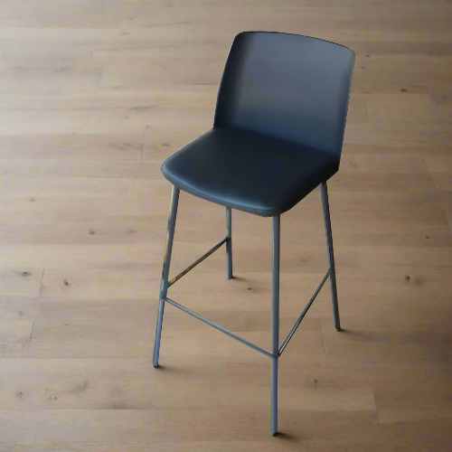 Modern Leather Bar Stool with Metal Legs. Home Office Garden | HOG-HomeOfficeGarden | online marketplace