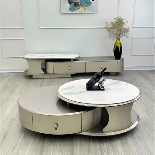 Modern Marble-Top Coffee Table & Glossy TV Cabinet Set @HOG - Home, Office, Garden, Online Marketplace