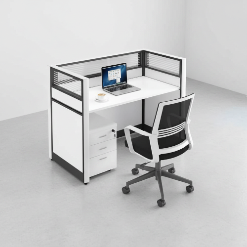 Modern Office Workstation Desk 1.0 Meter with Privacy Panels and Drawer Unit @HOG - Home, Office, Garden, Online Marketplace