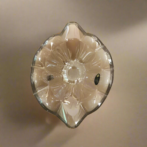 Murano Crystal Glass Scalloped Centerpiece Bowl