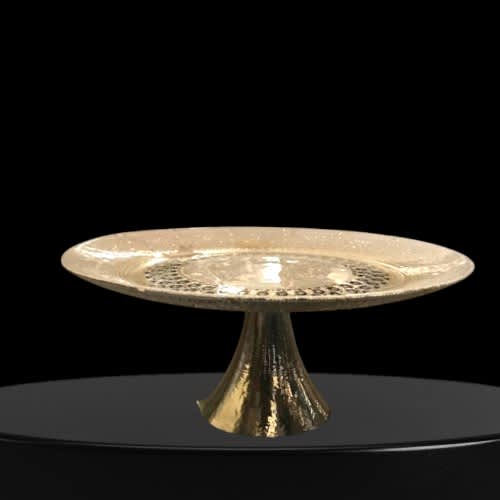 Murano Decorative Crystal Glass Platter With Stand @ HOG