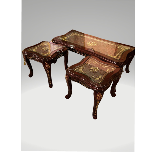 Italian Center Table With 2 Side Stool Home Office Garden | HOG-Home Office Garden | HOG-Home Office Garden