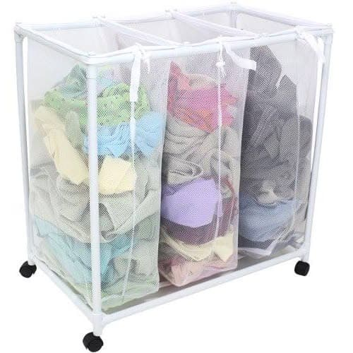 Triple Laundry Sorter - 3 Compartments Home Office Garden | HOG-Home Office Garden | HOG-Home Office Garden