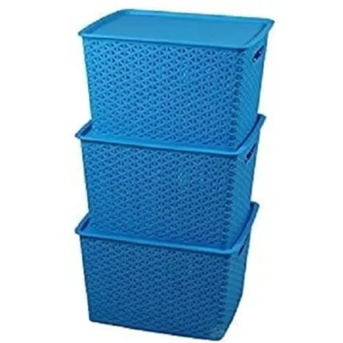 Set Of 3 Storage Containers-Blue Home Office Garden | HOG-Home Office Garden | online marketplace