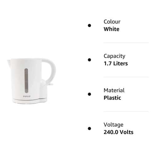 Pifco White 1.7L Kettle. Home Office Garden | HOG-HomeOfficeGarden | online marketplace