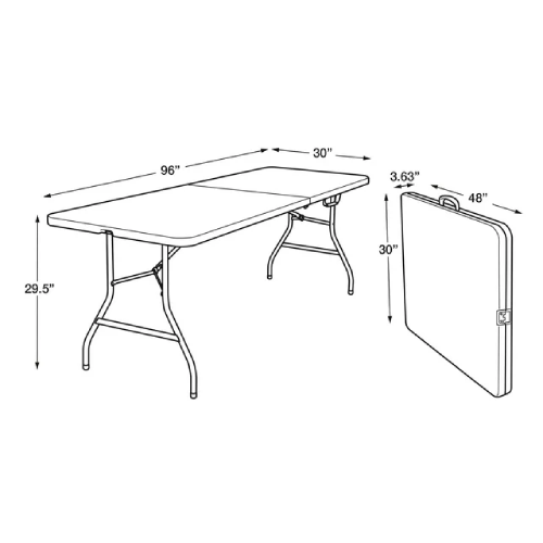 Cosco 8 Foot Centerfold Folding Table -White. Home Office Garden | HOG-HomeOfficeGarden | online marketplace