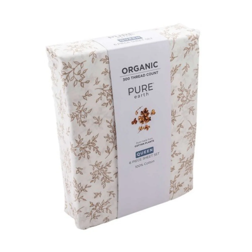 Pure Earth Organic Cotton 6-piece Sheet Set. Home Office Garden | HOG-HomeOfficeGarden | online marketplace