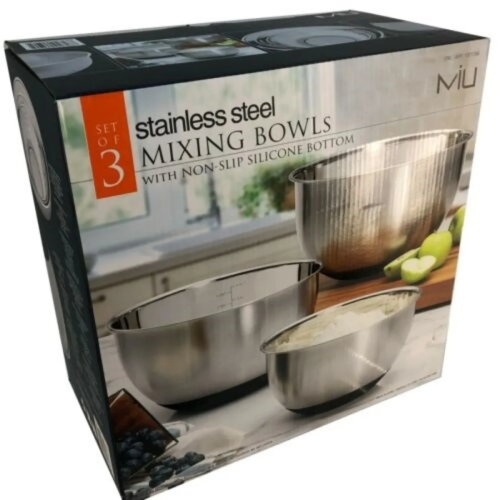 Miu Stainless Steel Mixing Bowls - Set Of 3. Home Office Garden | HOG-HomeOfficeGarden | online marketplace