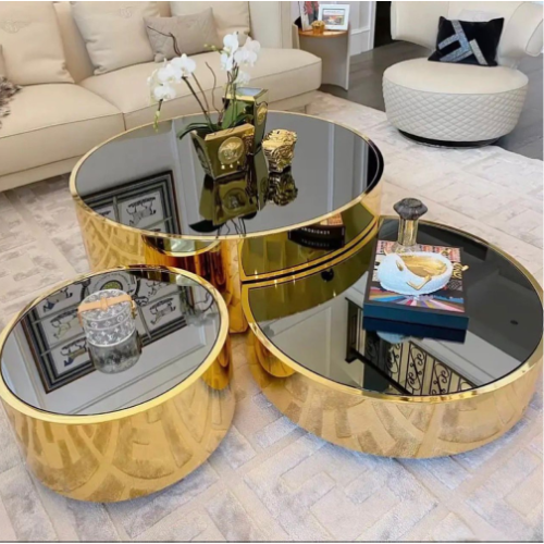 Golden Coffee Table & Side Stool Home Office Garden | HOG-Home Office Garden | online marketplace