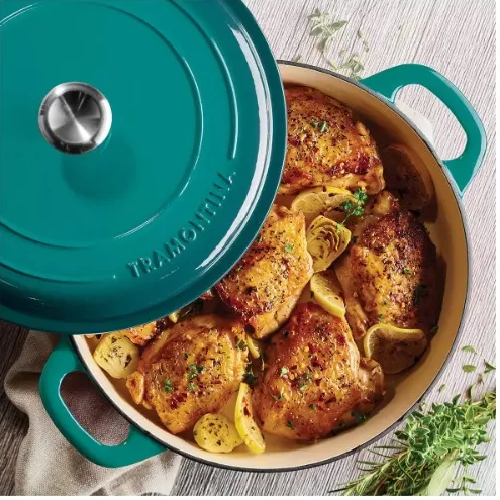 Tramontina Covered Enameled Cast Iron Braiser - 3.8L - Teal Home Office Garden | HOG-Home Office Garden | HOG-Home Office Garden