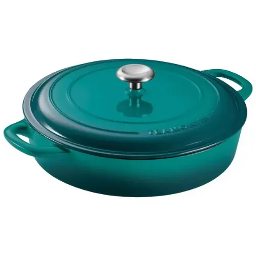 Tramontina Covered Enameled Cast Iron Braiser - 3.8L - Teal Home Office Garden | HOG-Home Office Garden | HOG-Home Office Garden