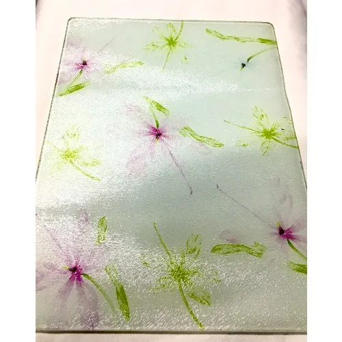 Linsan Prima Floral Blossom Glass Cutting Board - (40 X 30cm) Home Office Garden | HOG-Home Office Garden | HOG-Home Office Garden