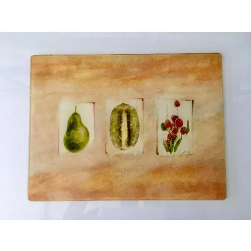 Linsan Prima Fruits Glass Cutting Board - (40 X 30cm) Home Office Garden | HOG-Home Office Garden | HOG-Home Office Garden