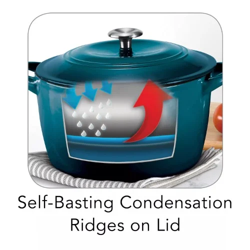 Tramontina Enameled Cast Iron 7-quart Dutch Oven - Peacock Home Office Garden | HOG-Home Office Garden | HOG-Home Office Garden