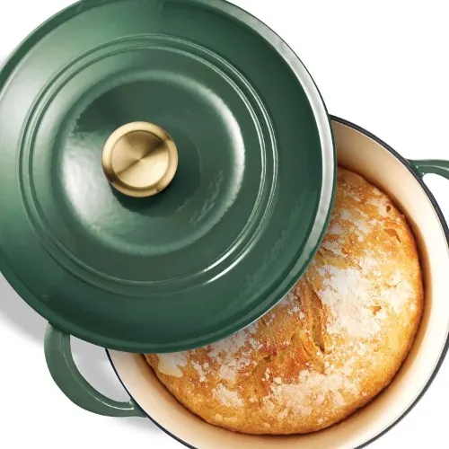 Tramontina Enameled Cast Iron 7-quart Dutch Oven - Spruce With Gold Knob Home Office Garden | HOG-Home Office Garden | HOG-Home Office Garden
