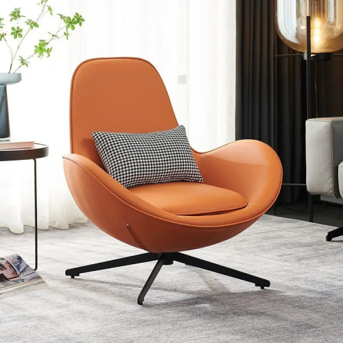 Dario Luxury Egg Shell Leather Armchair