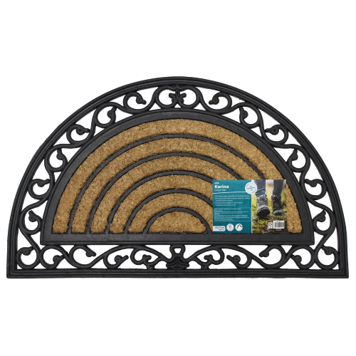 Karina Half Moon Tuffscrape Coir Doormat 45x75cm