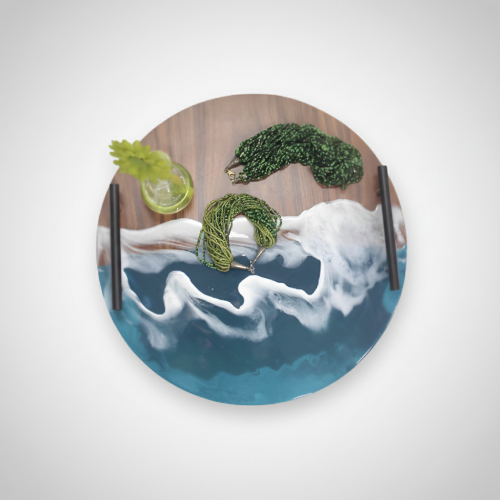 Ocean Wave Wood and Resin Décor Tray @HOG - Home, Office, Garden, Online Marketplace