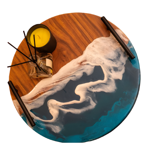 Ocean Wave Wood and Resin Décor Tray @HOG - Home, Office, Garden, Online Marketplace