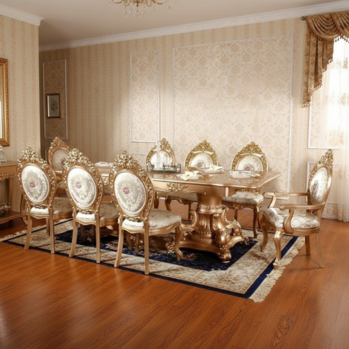 Ornate Gold Pedestal Dining Set @HOG - Home, Office, Garden, Online Marketplace