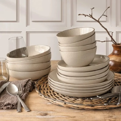 Overandback Options - 16-piece Stoneware Dinnerware Set - Beige @HOG - Home, Office, Garden, Online Marketplace