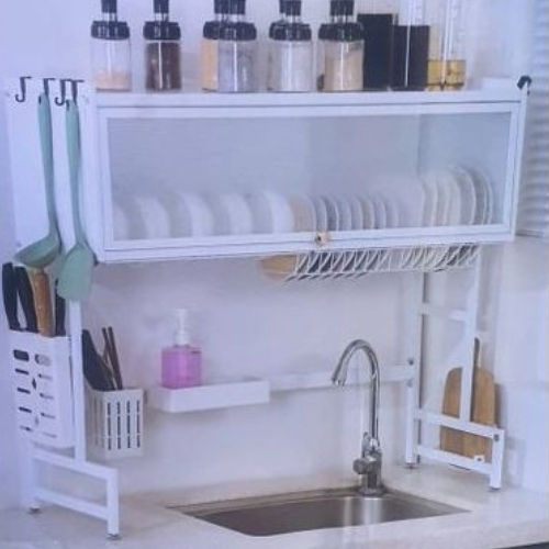 Oversink Dustproof Draining Plate Rack Dish- 86cm @HOG - Home, Office, Garden, Online Marketplace