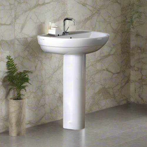 POZZI-GINORI Selnova 3 Washbasin 50cm + Full Pedestal Home Office Garden | HOG-Home Office Garden | HOG-Home Office Garden