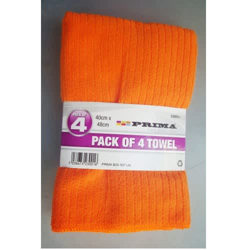 Prima Pack Of 4 Towel, Orange. Home Office Garden | HOG-HomeOfficeGarden | online marketplace