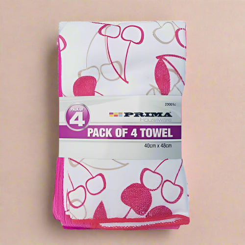 Prima Pack Of 4 Towel, Pink. Home Office Garden | HOG-HomeOfficeGarden | online marketplace