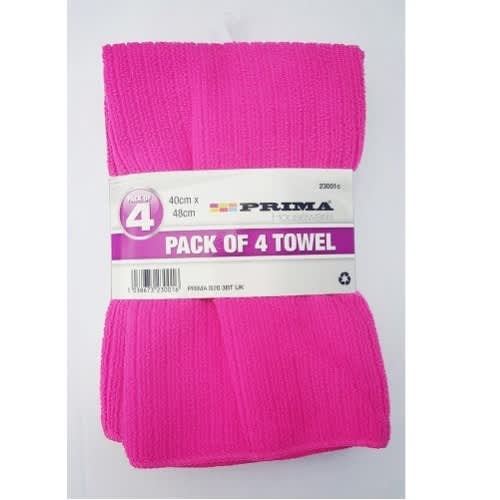Prima Pack Of 4 Towel, Pink. Home Office Garden | HOG-HomeOfficeGarden | online marketplace