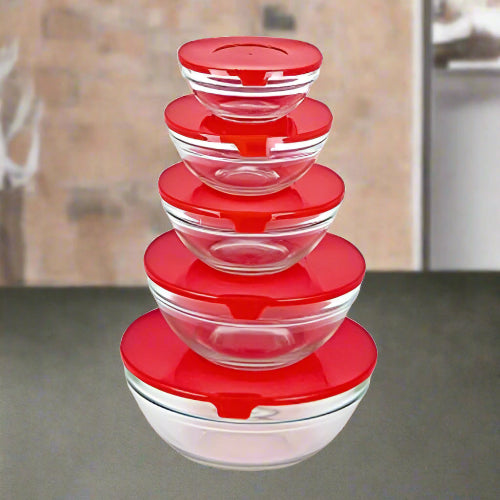 Pyronex Bowl Set - Red - 5pcs. Home Office Garden | HOG-HomeOfficeGarden | online marketplace