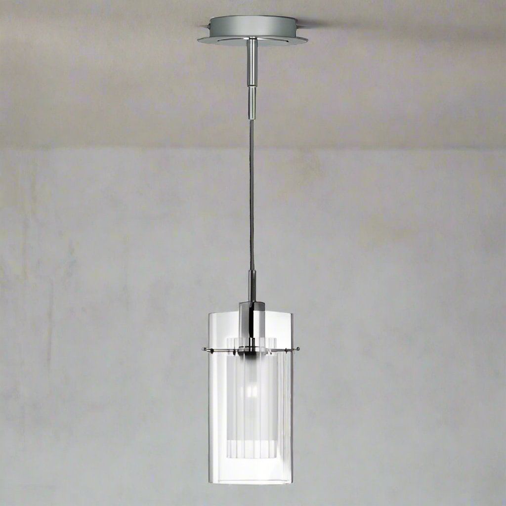 Duo I Pendant - Chrome & Double Glass