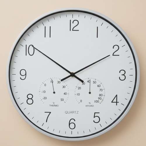 Quartz Wall Clock with Thermometer & Hygrometer @HOG - Home, Office, Online Marketplace