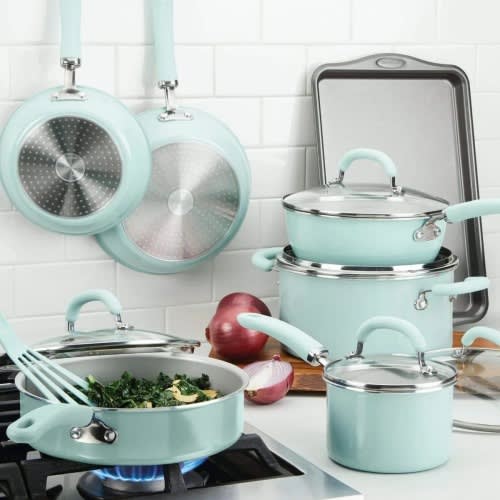 Rachael Ray Enameled Cookware Set - Light Blue Shimmer - 13-piece @ HOG