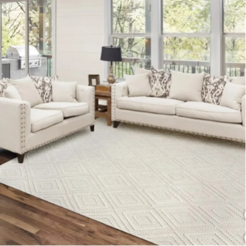 Regent Area Rug Collection Indoor Comfy Weave Area Rug - Mallory Cream - 9 Ft X 12 Ft @HOG - Home, Office, Garden, Online Marketplace