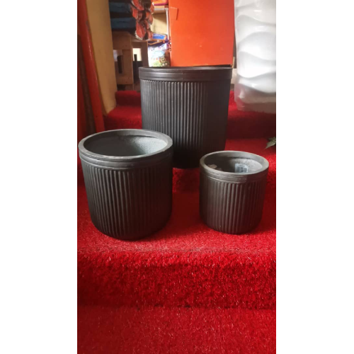 Ribbed Lightweight 3 Set Planters Pot. @HOG - Home Office Garden Online Marketplace