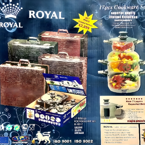 Royal Cookware Set In Brief Case - 17 Pieces @HOG - Home, Office, Garden, Online Marketplace