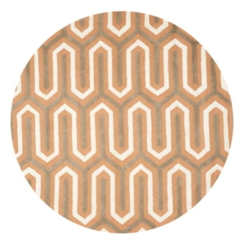 Safavieh Cambridge Oswald Geometric Tessellation Wool Area Rug - Orange/Grey - 6' X 6' Round. HOG - Home Office Garden Online Marketplace