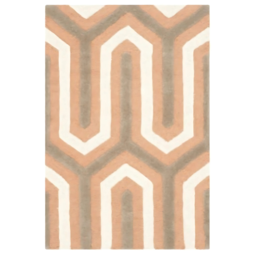 Safavieh Cambridge Oswald Geometric Tessellation Wool Area Rug - Orange/Grey - 6' X 6' Round. HOG - Home Office Garden Online Marketplace