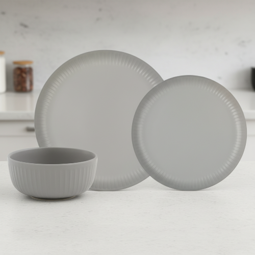 Safdie Casablanca Stoneware Dinnerware 12 Piece Set Grey @HOG - Home, Office, Garden, Online Marketplace