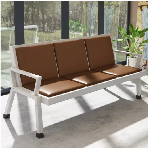 3 Seater Reception Metal Bench - Brown. Order now @HOG.