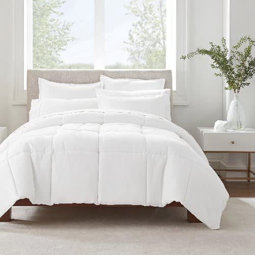 Serta - Antimicrobial - Solid Comforter Set - Queen - 3 Piece - White. Home Office Garden | HOG-HomeOfficeGarden | online marketplace